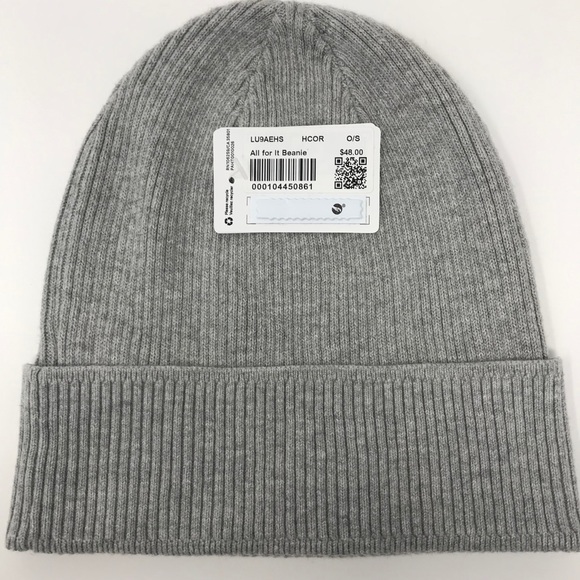 lululemon all for it beanie heathered core grey - Picture 5 of 7